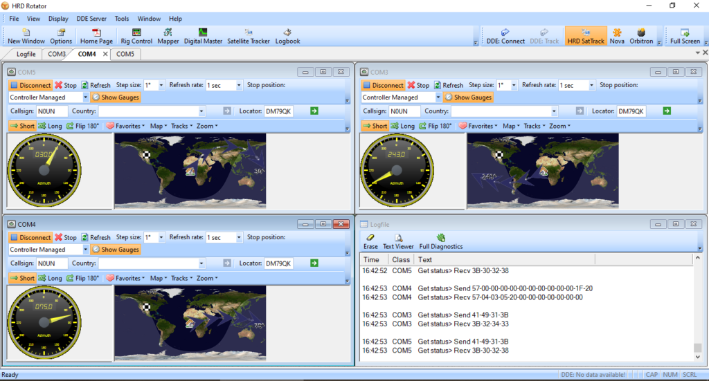 Ham Radio Deluxe HRD Rotator program